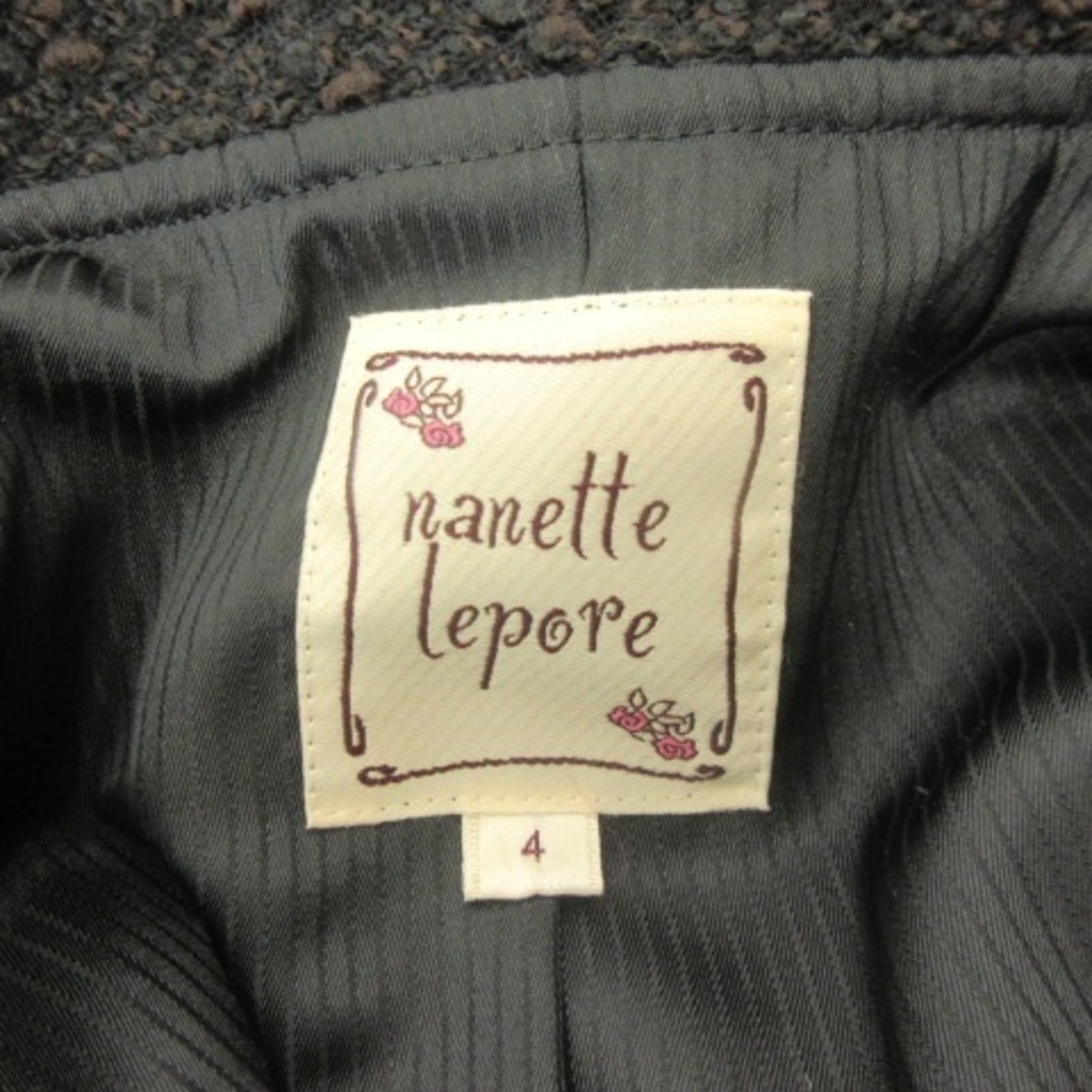 Nanette Lepore(ナネットレポー)のナネットレポー ウール混 ジャケット コート 黒 ブラック 茶 4 ■GY31 レディースのジャケット/アウター(その他)の商品写真