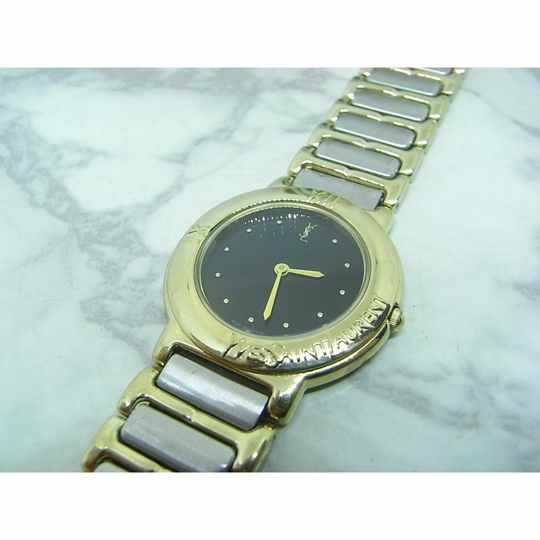 Yves Saint Laurent(イヴサンローラン)のイヴ・サンローラン　YSL　ラウンド　ブラック文字盤　ボーイズ　ウォッチ メンズの時計(腕時計(アナログ))の商品写真