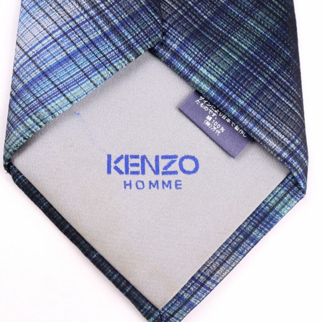 KENZO(ケンゾー)のケンゾー ブランドネクタイ チェック柄 シルク 日本製 メンズ ブルー KENZO メンズのファッション小物(ネクタイ)の商品写真