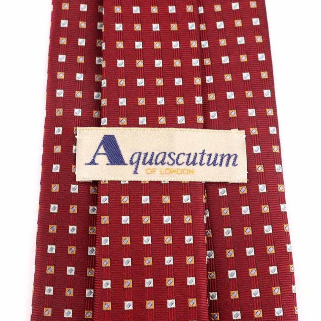 AQUA SCUTUM(アクアスキュータム)のアクアスキュータム ブランドネクタイ 小紋柄 シルク 日本製 メンズ レッド Aquascutum メンズのファッション小物(ネクタイ)の商品写真