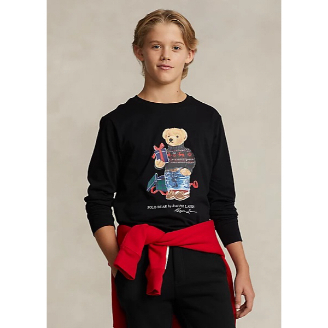 Ralph Lauren(ラルフローレン)の【新品】ラルフローレン Tシャツ ロンT ポロベア ブラック XL キッズ/ベビー/マタニティのキッズ服男の子用(90cm~)(Tシャツ/カットソー)の商品写真