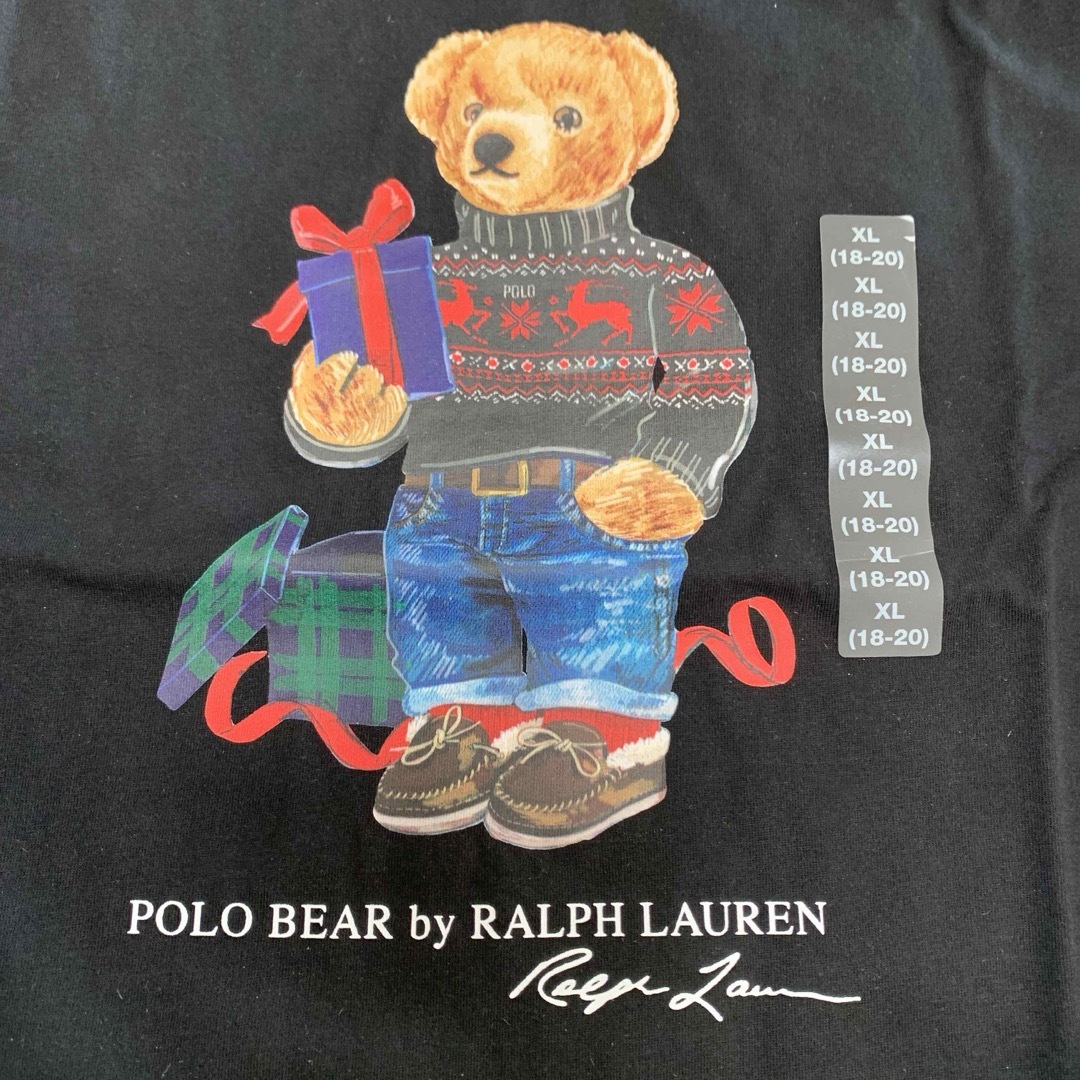 Ralph Lauren(ラルフローレン)の【新品】ラルフローレン Tシャツ ロンT ポロベア ブラック XL キッズ/ベビー/マタニティのキッズ服男の子用(90cm~)(Tシャツ/カットソー)の商品写真