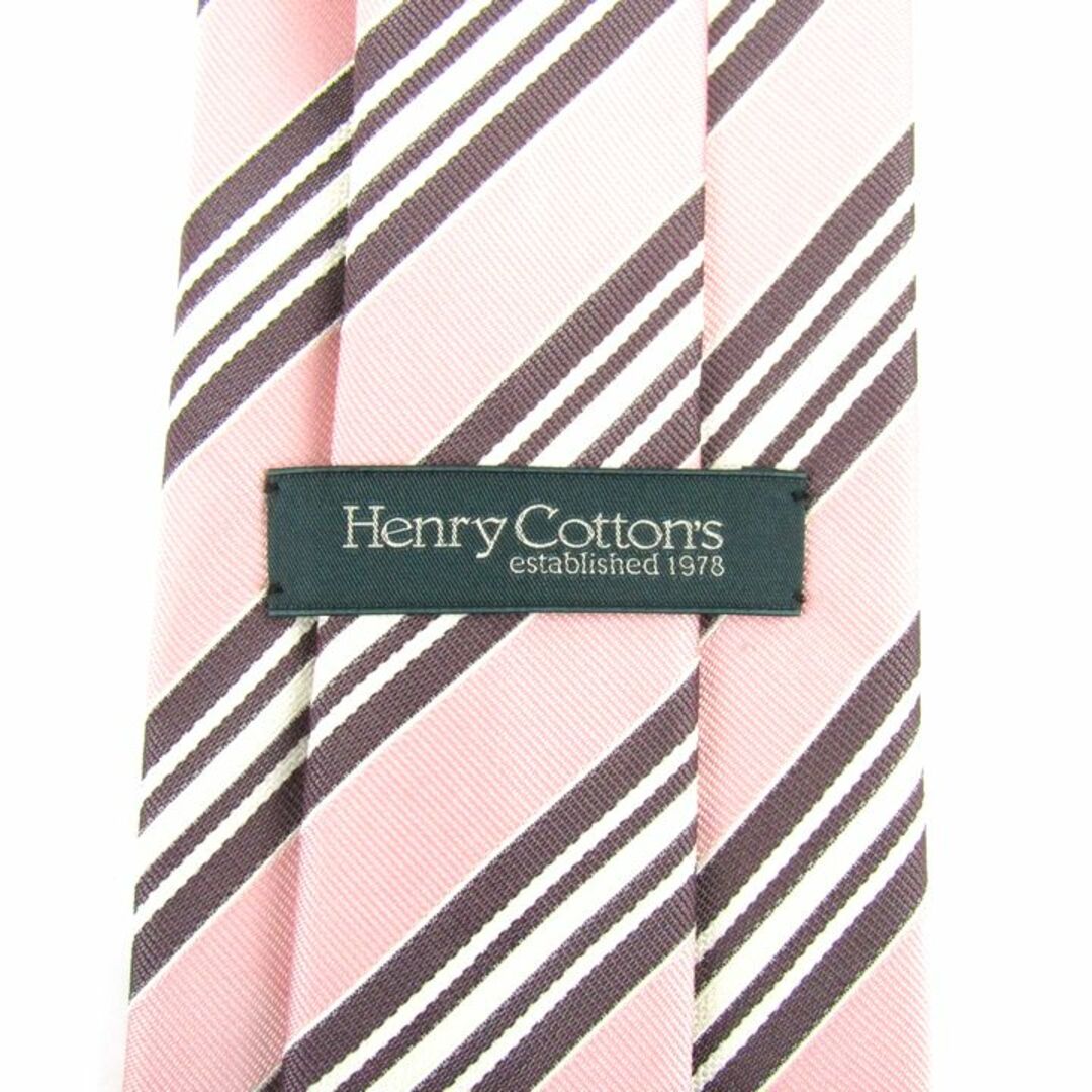 ヘンリーコットンズ ブランドネクタイ ストライプ柄 シルク メンズ ピンク Henry Cottons メンズのファッション小物(ネクタイ)の商品写真
