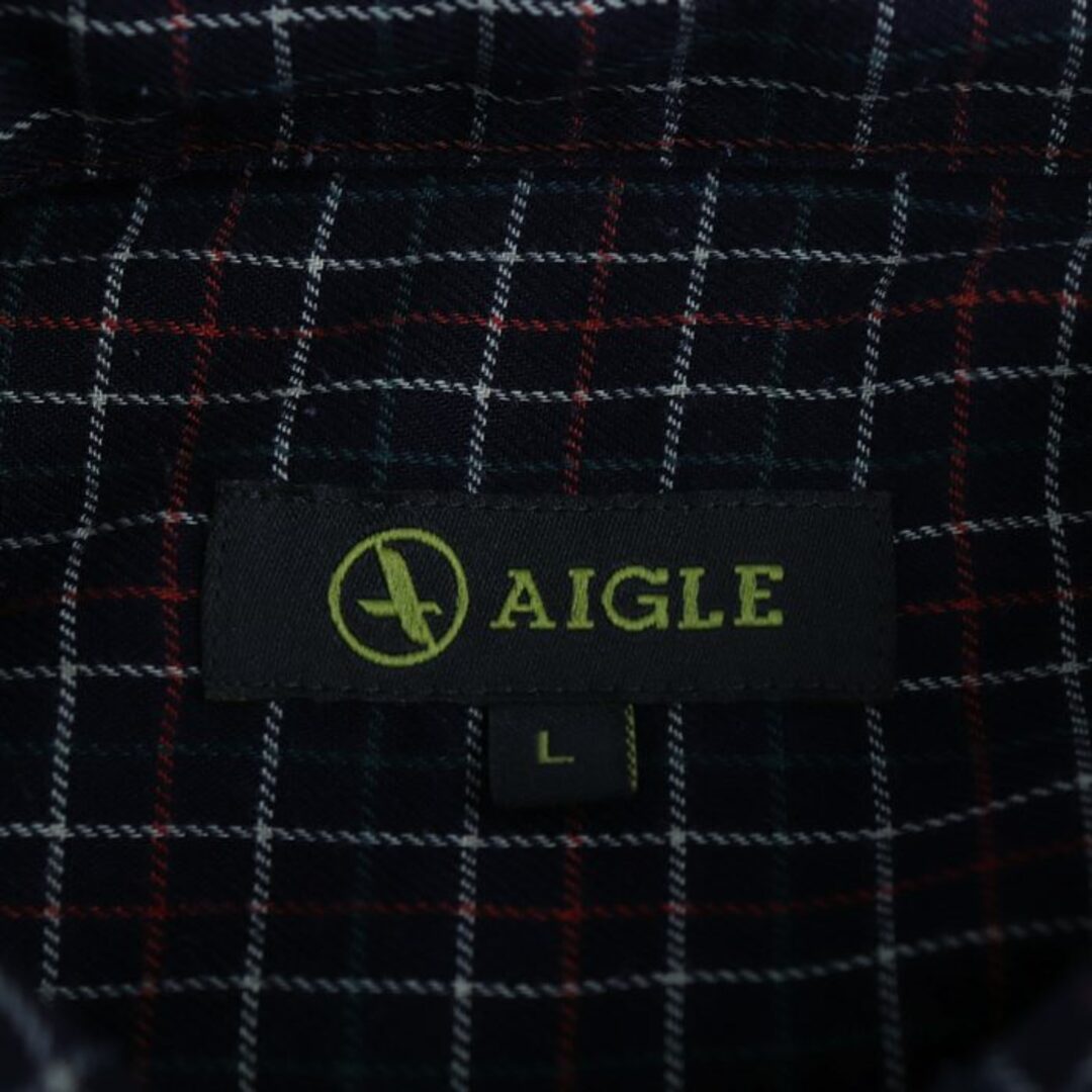AIGLE(エーグル)のエーグル シャツ 長袖 チェック アウトドア トップス メンズ Lサイズ ネイビー AIGLE メンズのトップス(シャツ)の商品写真