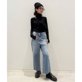 アパルトモンドゥーズィエムクラス(L'Appartement DEUXIEME CLASSE)のL'Appartement　cropped wide denim アパルトモン(デニム/ジーンズ)