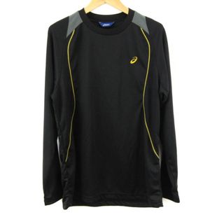 アシックス(asics)のアシックス 長袖Tシャツ ワンポイントロゴ スポーツウエア メンズ Lサイズ ブラック asics(Tシャツ/カットソー(七分/長袖))