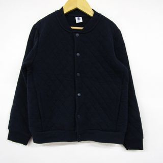 プチバトー(PETIT BATEAU)のプチバトー キルティングブルゾン アウター キッズ 男の子用 8ans/128cmサイズ ネイビー PETIT BATEAU(ジャケット/上着)