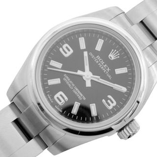 ロレックス(ROLEX)の　ロレックス ROLEX オイスターパーペチュアル26 176200 ブラック ステンレススチール レディース 腕時計(腕時計)