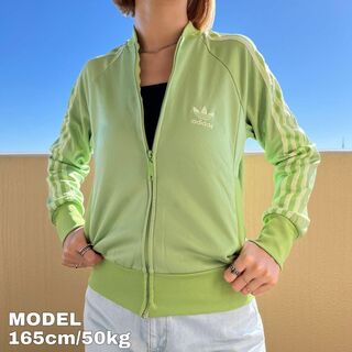 アディダス(adidas)のadidas アディダス トラックジャケット トレフォイル 刺繍 黄緑 7371(ジャージ)