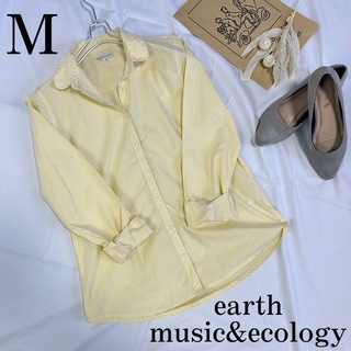 アースミュージックアンドエコロジー(earth music & ecology)のearth ギンガムチェック シャツ ブラウス 黄色 春 羽織り 224a86(シャツ/ブラウス(長袖/七分))