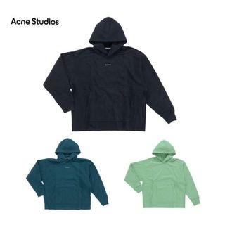 アクネストゥディオズ(Acne Studios)の【3色展開】Acne Studios アクネ ストゥディオズ Franklin Stamp BI0079 900 / BI0079 BKB / BI0079 AB9 ブラック / ディープペトロール パーカー スウェット トレーナー 長袖 as0046 1.ブラック(パーカー)