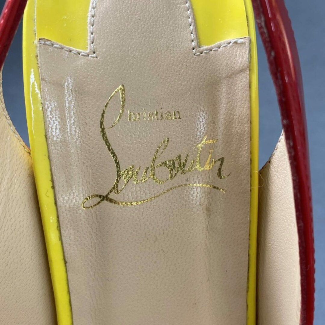 Christian Louboutin(クリスチャンルブタン)の7j20 Christian Louboutin クリスチャンルブタン パテントレザー ハイヒール パンプス オープントゥ 37 マルチカラー パテントレザー イタリア製 レディースの靴/シューズ(ハイヒール/パンプス)の商品写真