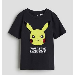 エイチアンドエム(H&M)の《新作》新品　ポケモン　スパンコール　Tシャツ　120-130(Tシャツ/カットソー)