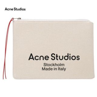 アクネストゥディオズ(Acne Studios)のAcne Studios アクネ ストゥディオズ Malachite CG0115 AEK マラカイト キャンバスポーチ 小物入れ ベージュ クラッチバッグ as0088 NKN ベージュ(クラッチバッグ)