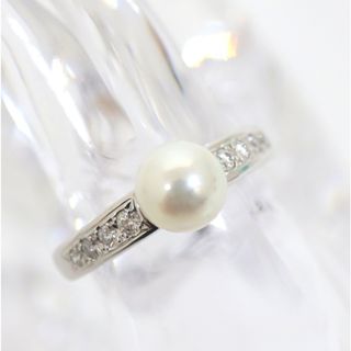 ミキモト(MIKIMOTO)の【MIKIMOTO】ミキモト デザインヤリング パール×ダイヤモンド Pt950 6.5mm珠 9.0号 6.2g /kt09615ik(リング(指輪))