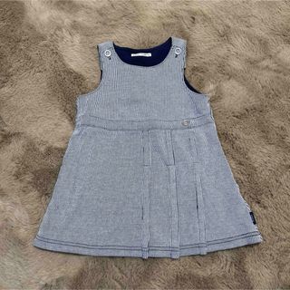 ベベ(BeBe)の95 ジャンパースカート　女の子　子ども服　べべ　ストライプ　動きやすい(ワンピース)