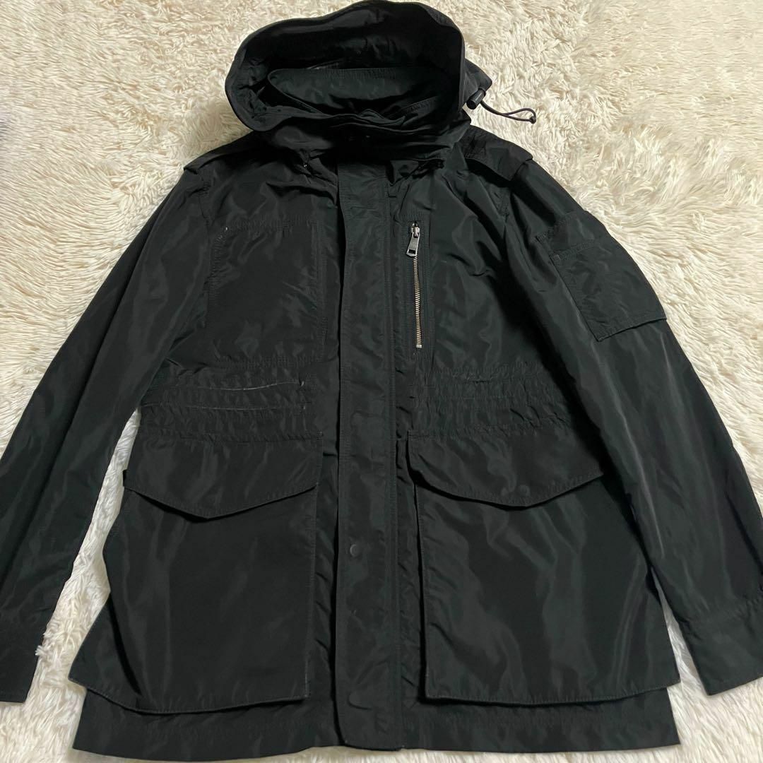 BURBERRY BLACK LABEL(バーバリーブラックレーベル)の【2WAY】BURBERRY BLACK LABEL マウンテンパーカー　M 黒 メンズのジャケット/アウター(マウンテンパーカー)の商品写真