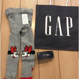 ベビーギャップ(babyGAP)のラスト1点！新品⭐︎ gap 80cm タイツ　ミニー　グレー(靴下/タイツ)