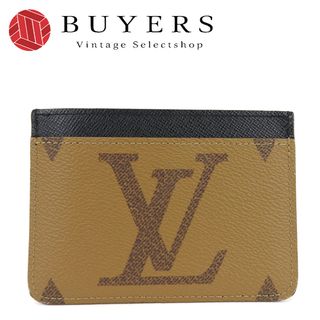 ルイヴィトン(LOUIS VUITTON)の【中古】 ルイ・ヴィトン カードケース カードケース ポルト カルト・LV サイドアップ M81462 モノグラムキャンバス モノグラムリバース ブラウン ブラック 小物 LOUIS VUITTON(パスケース/IDカードホルダー)