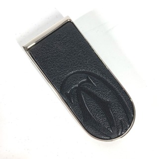 カルティエ(Cartier)のカルティエ CARTIER ロゴ 財布 マネークリップ レザー ブラック 美品(マネークリップ)