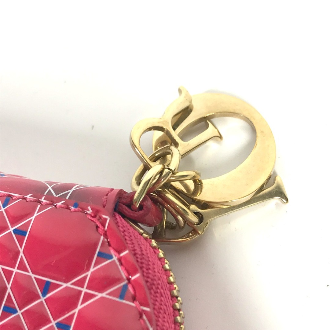 Dior(ディオール)のディオール Dior ハート カナージュ 財布 小銭入れ コインケース パテントレザー ピンク系 レディースのファッション小物(コインケース)の商品写真