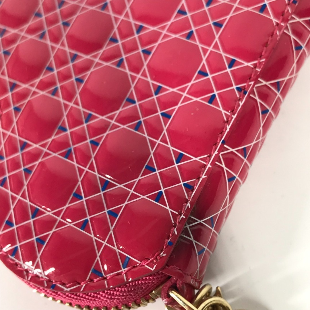 Dior(ディオール)のディオール Dior ハート カナージュ 財布 小銭入れ コインケース パテントレザー ピンク系 レディースのファッション小物(コインケース)の商品写真