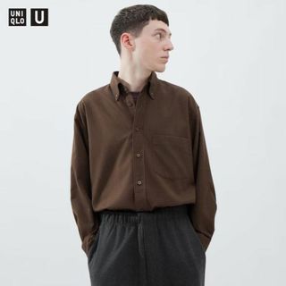 ユニクロ(UNIQLO)のM ツイルオーバーサイズチェックシャツ（長袖）uniqlo u ユニクロユー(シャツ)