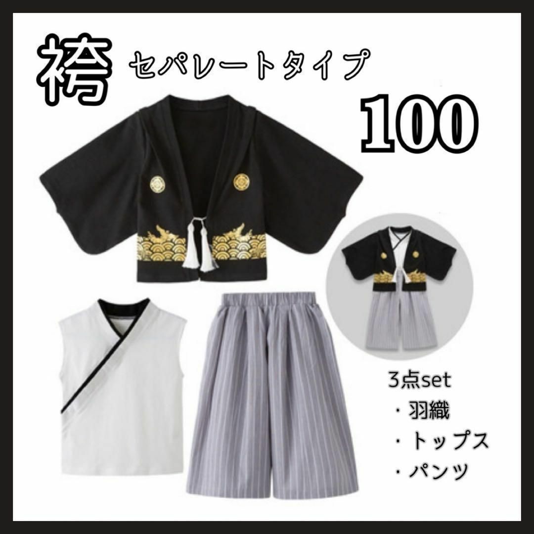 キッズ 袴 セパレート 100 着物 お正月 結婚式 節句 子どもの日 - 和服