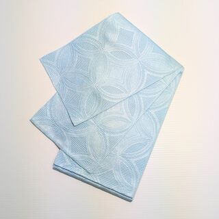 半幅帯 半巾帯 浴衣帯 ブルー 水色 七宝 No.21(浴衣帯)