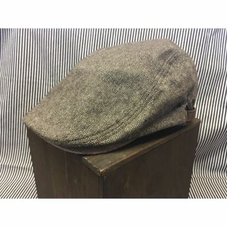 センスオブグレース(SENSE OF GRACE)のGRACE グレース ハンチング  メンズ XL  ウール混 茶 ヘリンポーン (ハンチング/ベレー帽)