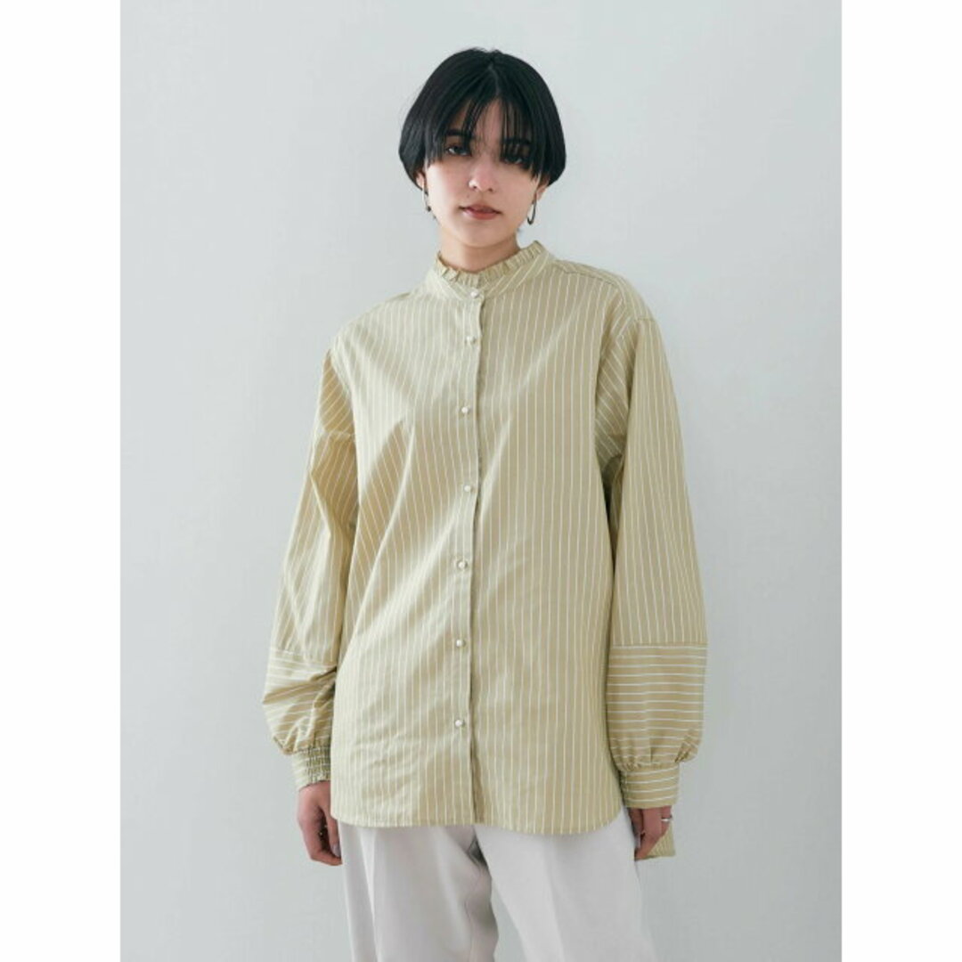 YECCA VECCA(イェッカヴェッカ)の【イエロー】ラメストライプ袖ボリュームシャツ/24SS レディースのトップス(シャツ/ブラウス(長袖/七分))の商品写真