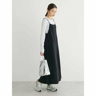 グリーンパークス(green parks)の【ブラック】前後2way プリーツキャミワンピース 24SS/レイヤード/ロング丈(ロングワンピース/マキシワンピース)