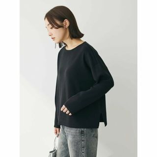 グリーンパークス(green parks)の【ブラック】洗える ボートネックニットプルオーバー 24SS/ウォッシャブル/ミラノリブ(ニット/セーター)