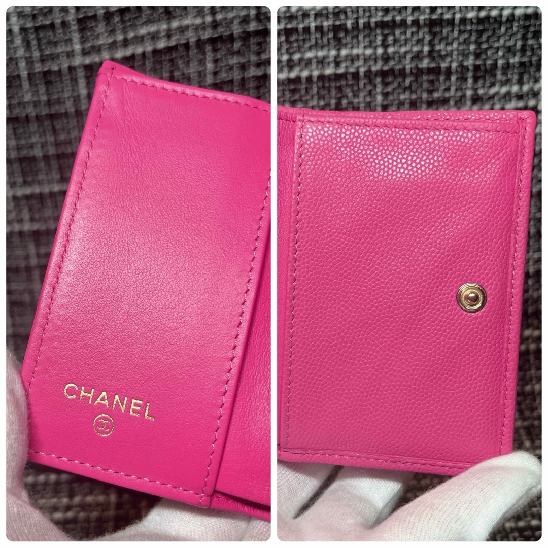 CHANEL(シャネル)のCHANEL ランダムシリアル❤︎  キャビアスキン  ミニウォレット　ピンク レディースのファッション小物(財布)の商品写真