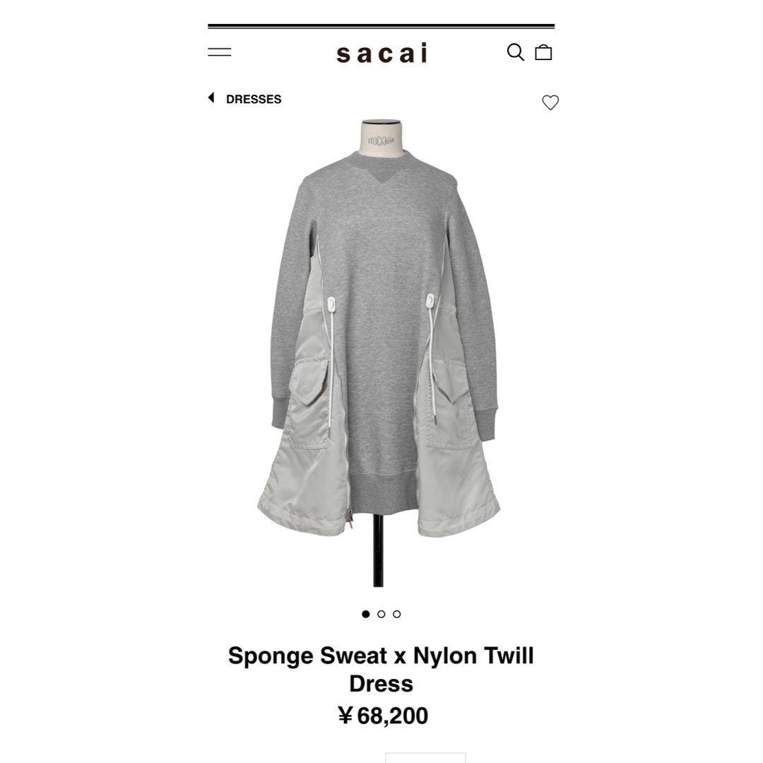 sacai - サカイ スウェットワンピースの通販 by m's shop sacai - サカイ スウェットワンピースの通販 by m's shop