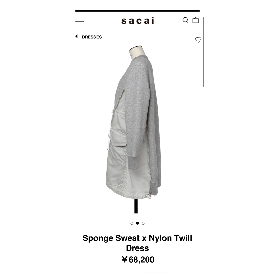 sacai - サカイ スウェットワンピースの通販 by m's shop sacai - サカイ スウェットワンピースの通販 by m's shop