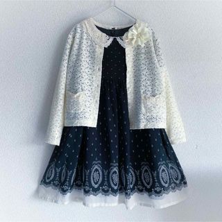 ポンポネット(pom ponette)の美品 フォ－マルセット pom ponette anyFAM 入学式 130(ドレス/フォーマル)