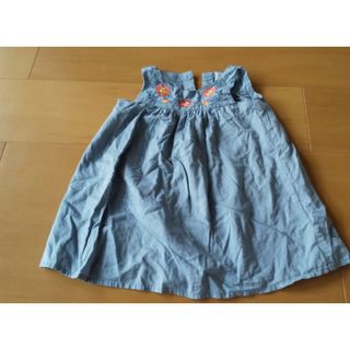 ベビーギャップ(babyGAP)のbabyGAP　花刺繍ワンピース　90(ワンピース)