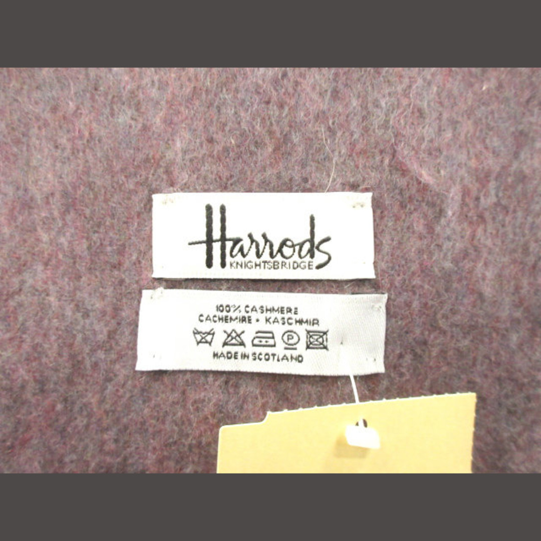 Harrods(ハロッズ)のハロッズ Harrods マフラー ストール カシミヤ カシミア パープル 紫 レディースのファッション小物(マフラー/ショール)の商品写真