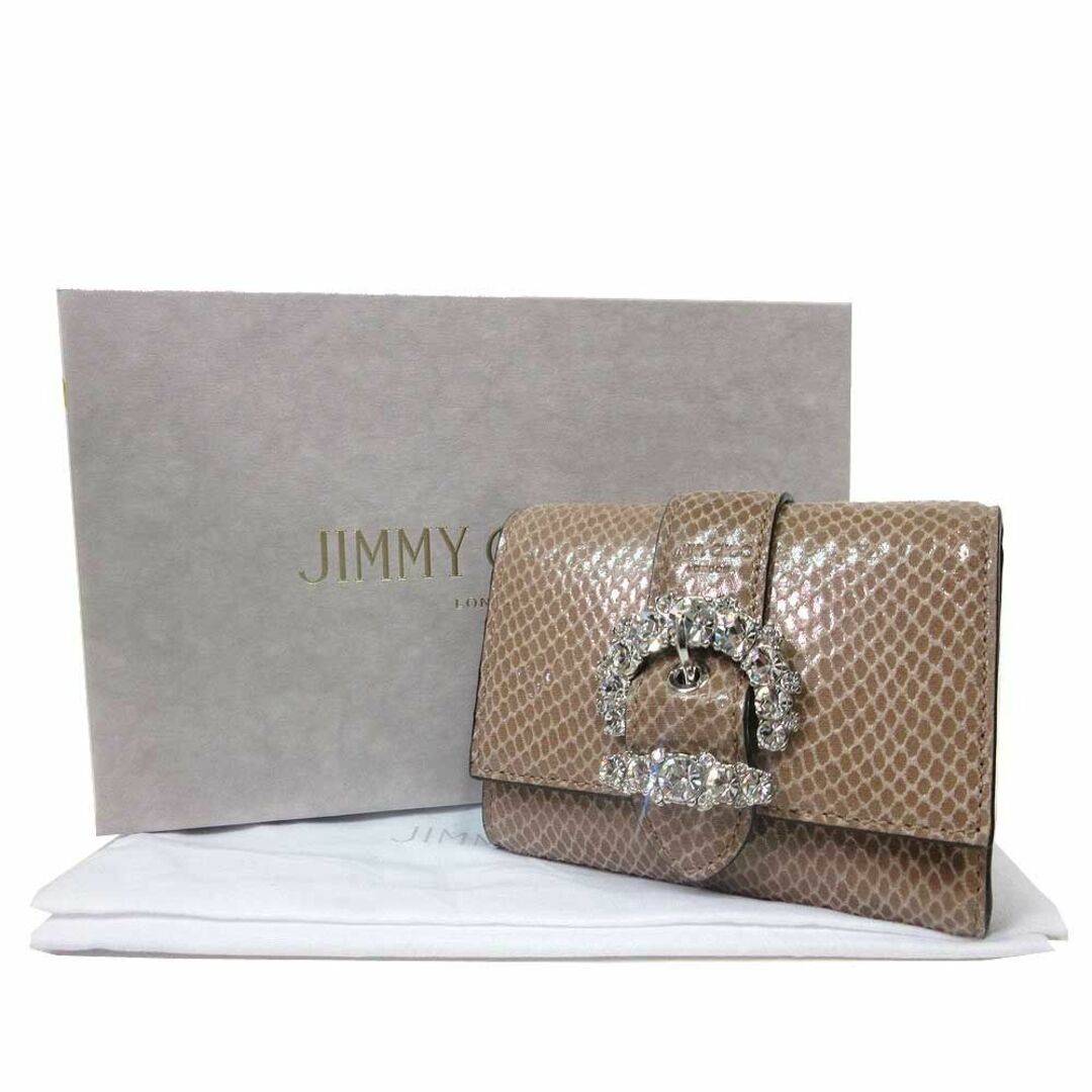 JIMMY CHOO(ジミーチュウ)の【新品】ジミーチュウ 財布 三つ折り財布(小銭入れなし) カードホルダー JIMMY CHOO シェリ カードケース リザード プリンテッド ファブリック 160427 B POWDER PINK (ピンク系) レディース CHERI CARD CASE | U / OLPF | 028 / LIZARD PRINTED FABRIC レディースのファッション小物(財布)の商品写真