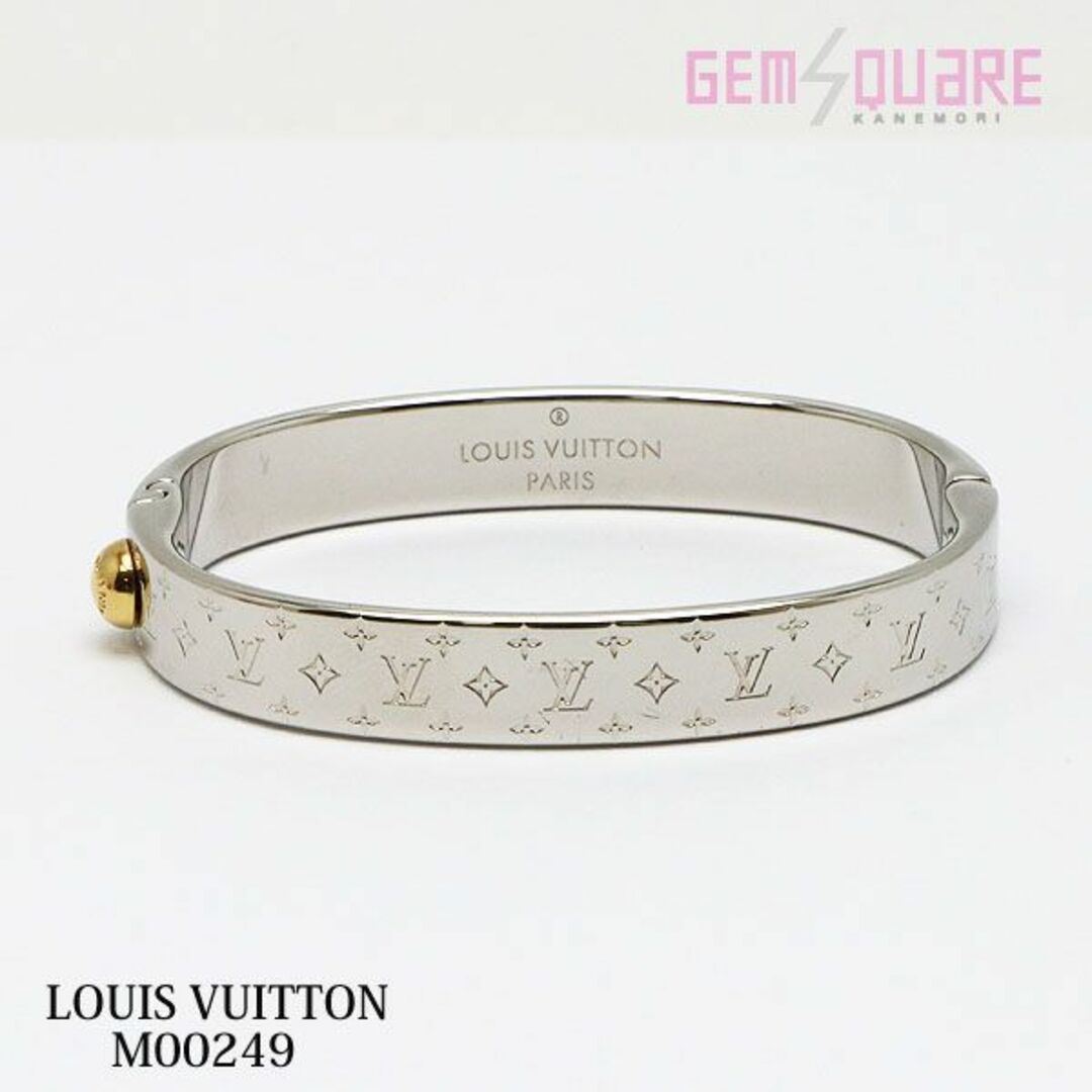 LOUIS VUITTON - ルイヴィトン カフ・ナノグラム シルバー バングル ブレスレット 新品同様品 M00249