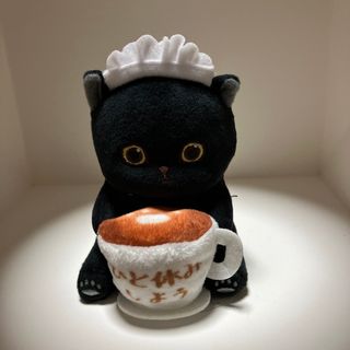 モフサンド(mofusand)のmofusand にゃんこが見守るデスクトップひっかけぬいぐるみ メイド黒にゃん(ぬいぐるみ)