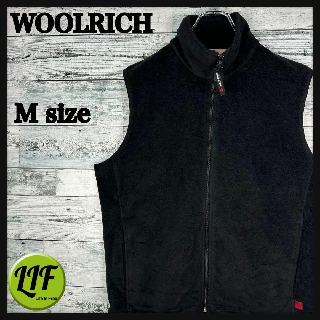 WOOLRICH(ウールリッチ)のウールリッチ フリースベスト 美品 ブラック M メンズのトップス(ベスト)の商品写真