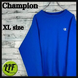 チャンピオン(Champion)のチャンピオン 刺繍ロゴ ワンポイント スウェット ブルー XL(スウェット)