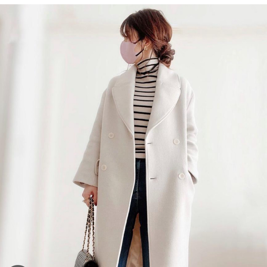 ZARA - ZARA ウール オーバーサイズ コート ザラ 白 ホワイト の ZARA - ZARA ウール オーバーサイズ コート ザラ 白 ホワイト の
