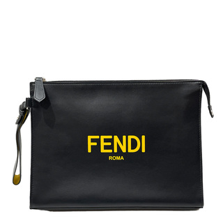 FENDI - FENDI クラッチバッグ ロゴ フラットスリム 7VA491 レザー