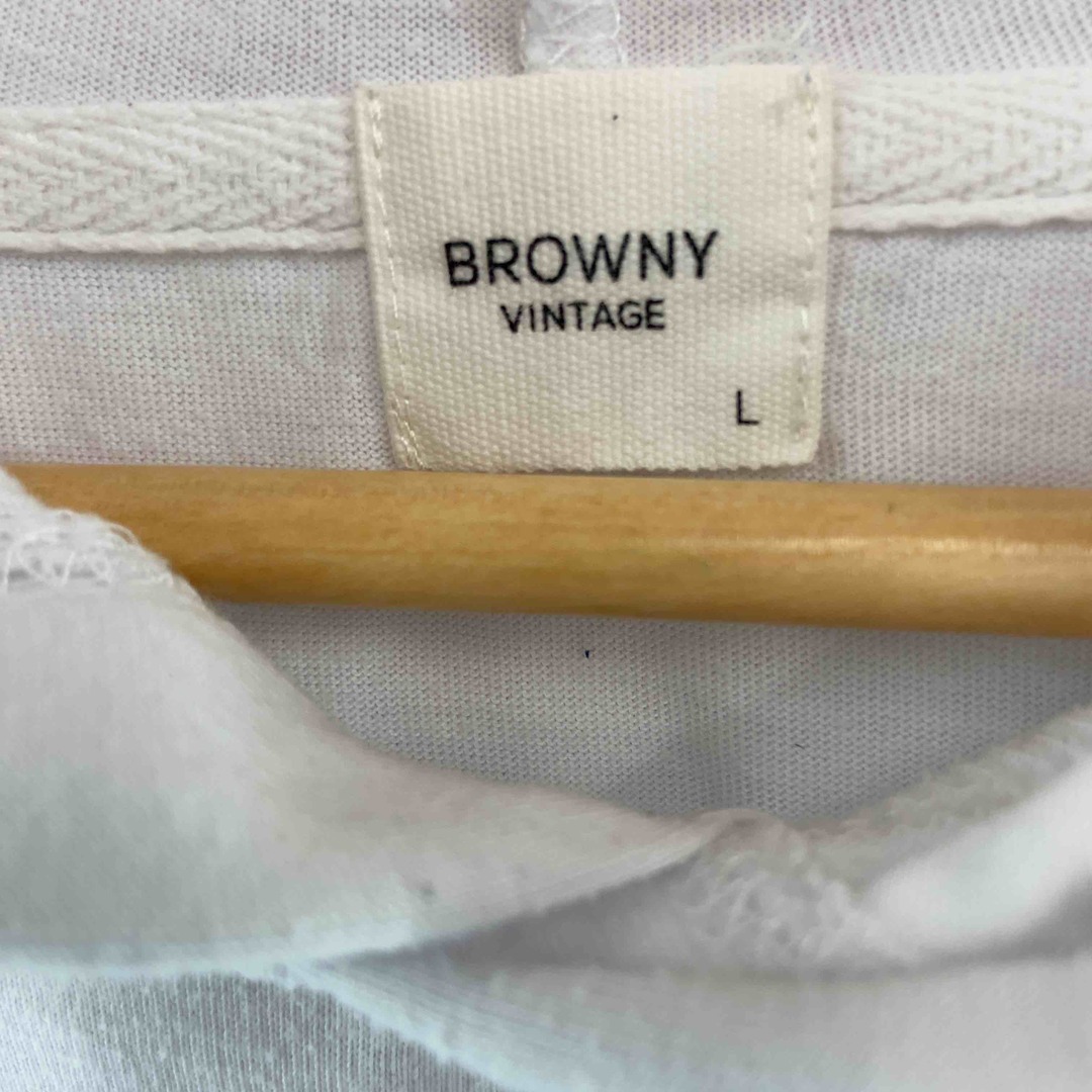 BROWNY(ブラウニー)のBROWNY ブラウニー メンズ  Tシャツ カットソー 七部袖 フード付き　ロゴ刺繍 メンズのトップス(Tシャツ/カットソー(七分/長袖))の商品写真