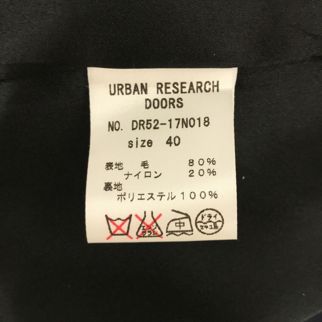 URBAN RESEARCH DOORS(アーバンリサーチドアーズ)のアーバンリサーチドアーズ ウール ピーコート 40 ブラック URBAN RESEARCH DOORS メンズ 古着 【240215】 メンズのジャケット/アウター(ピーコート)の商品写真