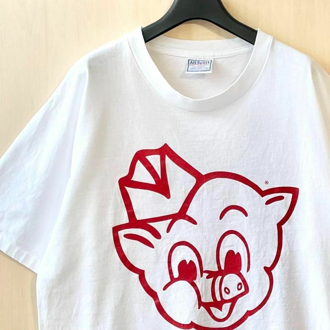 90s古着　ヴィンテージ　　企業Tシャツ　Piggly Wiggly 豚さん