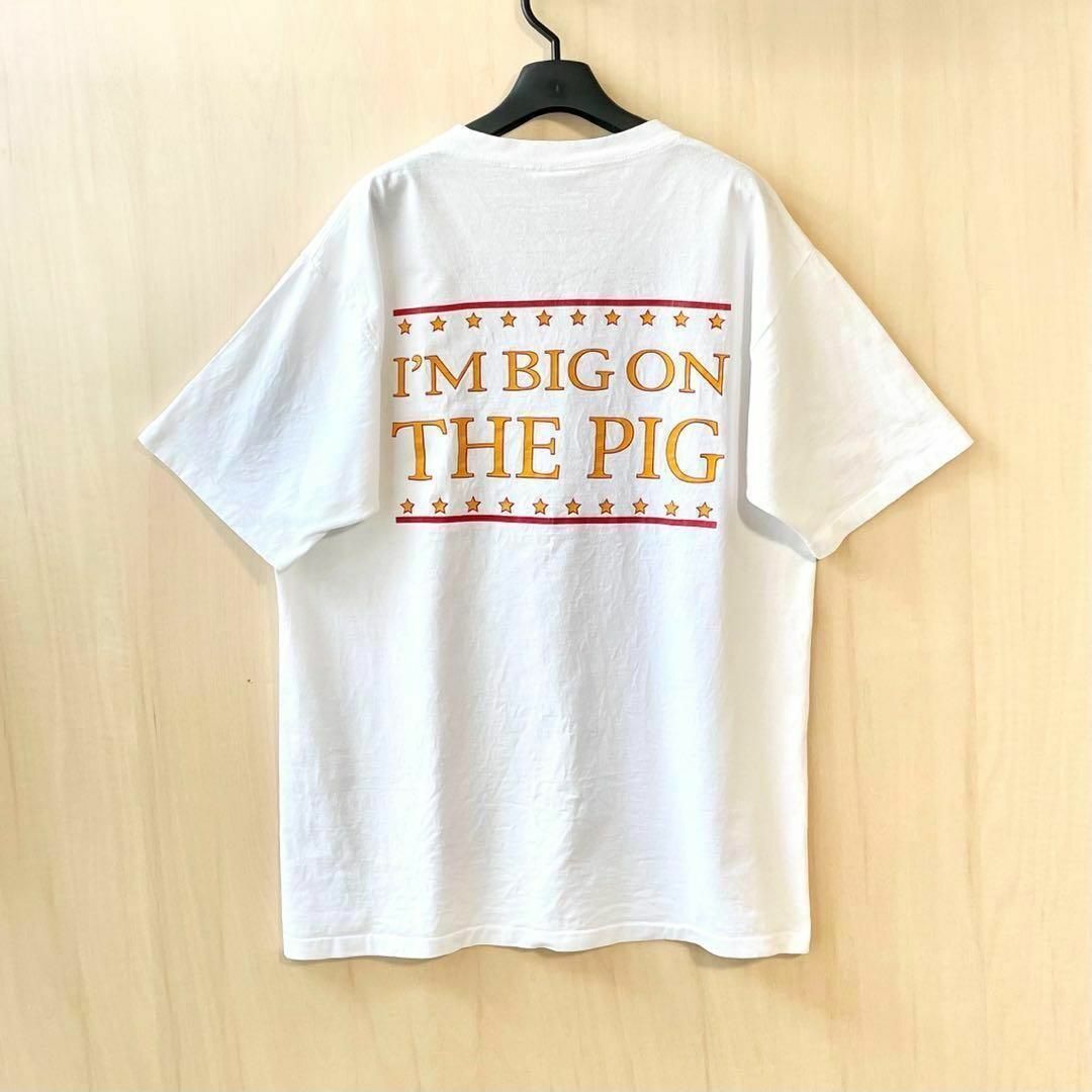 90s古着　ヴィンテージ　　企業Tシャツ　Piggly Wiggly 豚さん